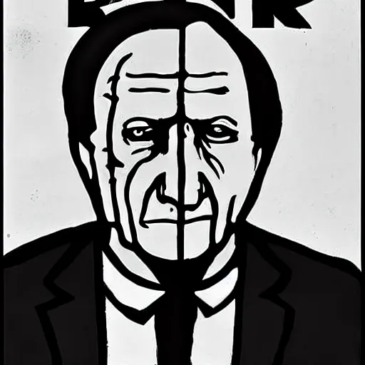 Image similar to neil warnock as the grim reaper in the style of banksy