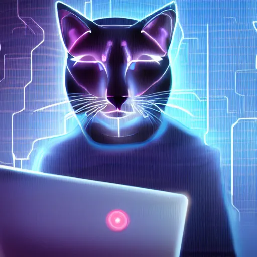 Prompt: cyber cat