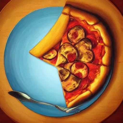 Image similar to “concept art, artstation, 8k, hyper realism, beautiful, cat eating pizza”