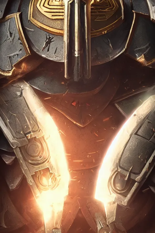 Image similar to armor portrait heros warhammer 4 0 k horus heresy fanart - the primarchs emperor by johannes helgeson animated with vfx concept artist & illustrator global illumination ray tracing hdr fanart arstation zbrush central hardmesh 8 k octane renderer comics stylized