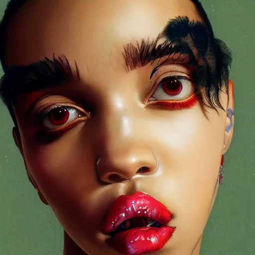 Image similar to fka twigs portrait by james jean and Jason Chan