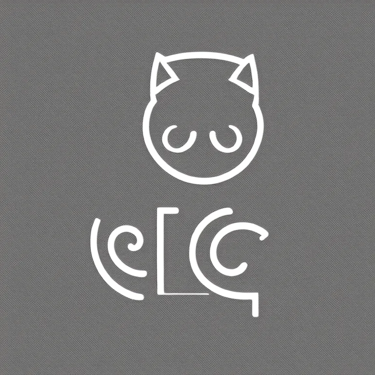 Prompt: 1900s Minimal Logo of a Cat, Monochrome, Flat White Background, Design Reference, Trademarks and Symbols, Geometric, Centered, Historical, Award Winning