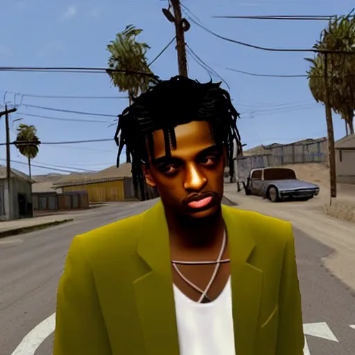 Image similar to Playboi Carti in GTA San Andreas, PlayStation 2 graphics, low poly model