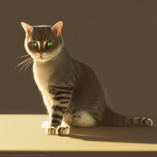 Image similar to a high detail photograph of a cat, high detail cinematic lighting, 8k, establishing shot, photorealism, cgcosiety, trending on artstation, by greg rutkowski