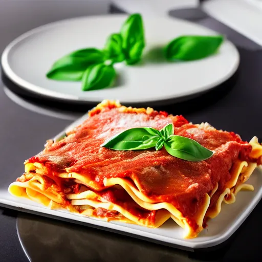 Prompt: studio photography of a platypus cooking a lasagna with three basil leaves over the lasagna