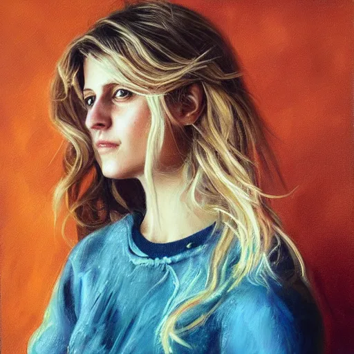 Prompt: oil painting of melanie laurent by sophie anderson, tony sart, anato finnstark, randy vargas