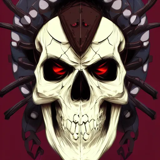 Image similar to portrait of skull mask saul goodman, anime fantasy illustration by tomoyuki yamasaki, kyoto studio, madhouse, ufotable, comixwave films, trending on artstation