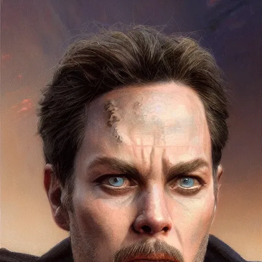 Image similar to paul atreides from dune, closeup portrait art by donato giancola and greg rutkowski, realistic face, digital art, trending on artstation, symmetry!!