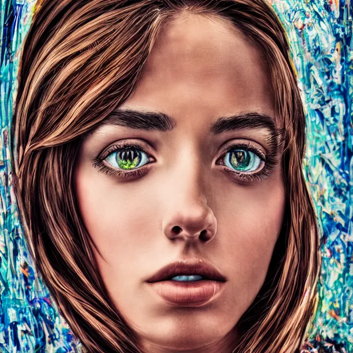 Image similar to portrait of a beautiful woman. very coherent symmetrical artwork. cinematic, hyper realism, high detail, 8k, chrome accents, 50 mm lens photography