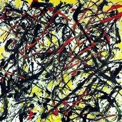 Prompt: “Painting by Jackson Pollock”