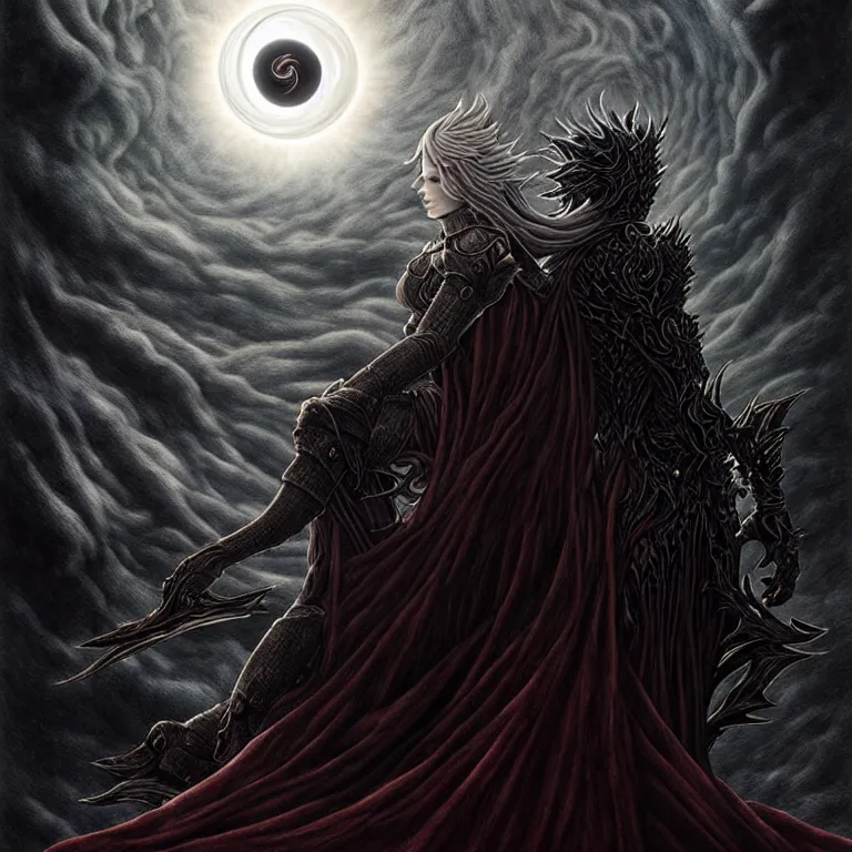 Prompt: epic professional digital art of eclipse from berserk manga, dark fantasy painted, intricate, detailed, detailed, foreboding, by leesha hannigan, wayne haag, reyna rochin, ignacio fernandez rios, mark ryden, iris van herpen,, epic, stunning, gorgeous, much wow, cinematic, masterpiece.