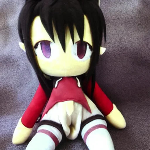 Image similar to cute fumo plush of tifa from final fantasy 7