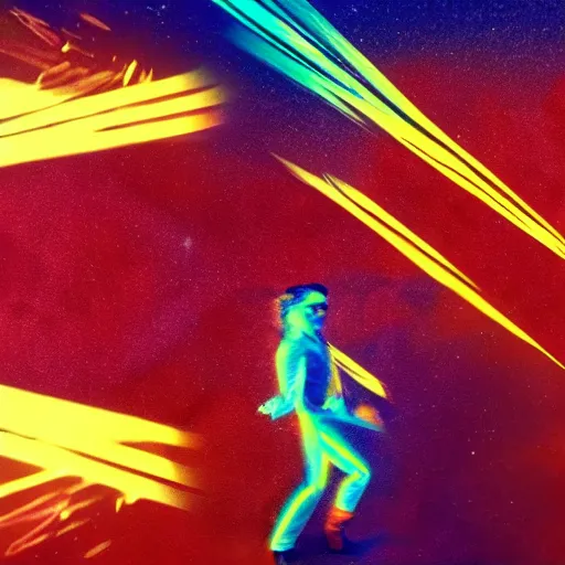 Image similar to ziggy stardust from Mars anamorphic illusion 4k