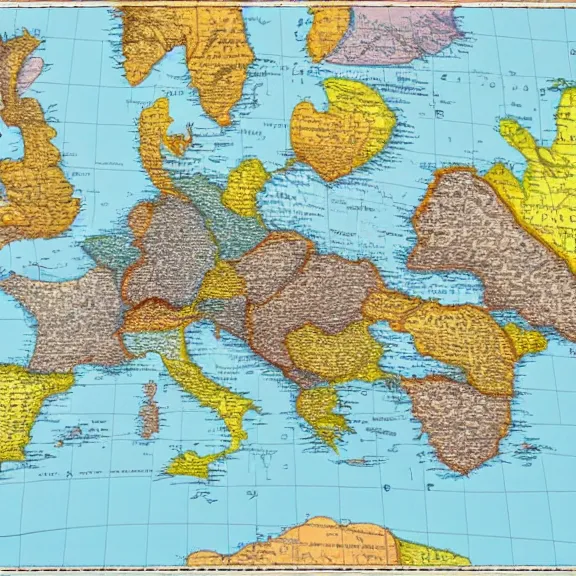 Prompt: Modern world map, but with Europe erased out