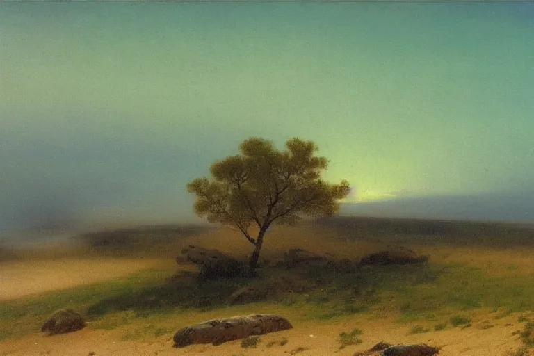 Prompt: great plains americana landscape by ivan aivazovsky