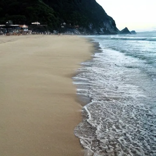 Prompt: a beach that looks like anne hathaway