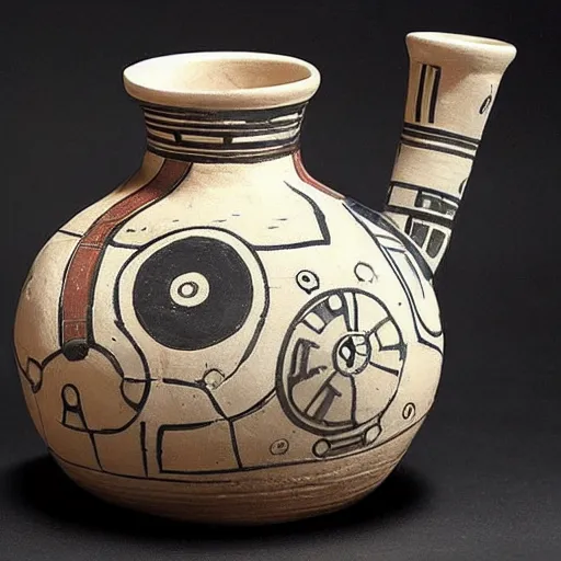 Prompt: star wars as greek pottery art