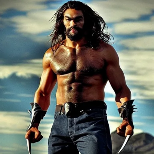 Prompt: Jason Momoa as Wolverine