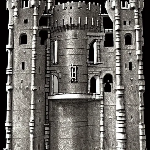 Prompt: eternal medieval castle by bauhaus