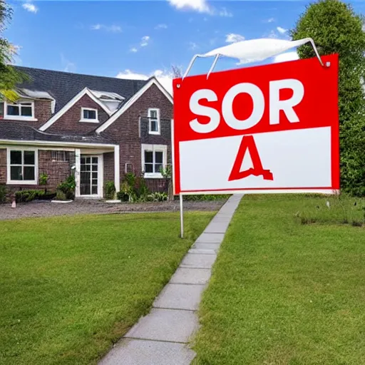 Prompt: house with a For Sale Sign