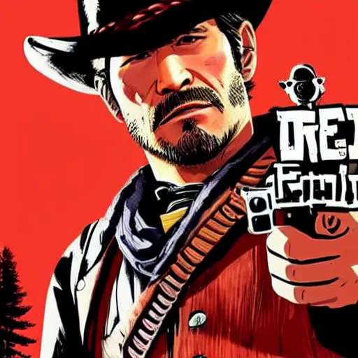 Image similar to markiplier in red dead redemption 2 photo - realistic