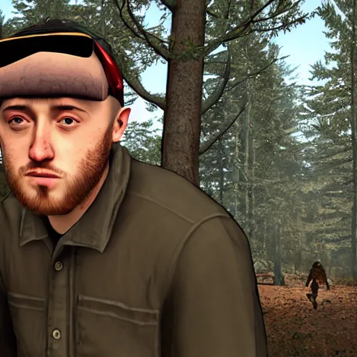 Prompt: mac miller, in dayz, screenshot