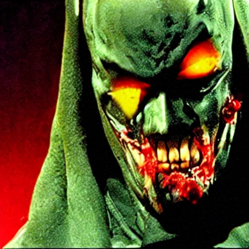 Image similar to film still of zombie zombie batman as a zombie in batman ( 1 9 8 9 )