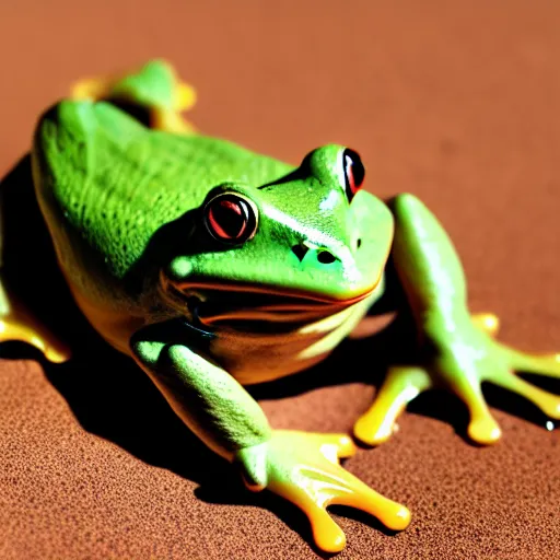 Prompt: beatiful photograph of cute raw clay frog, simple background, natural lighting, 4 k, award - winning