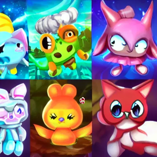 Image similar to mystery creatures from a mobile gacha game