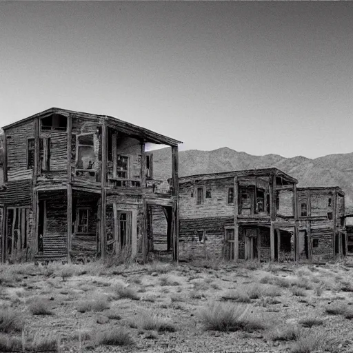 Prompt: western ghost town with creepy ghosts, art by alan bean