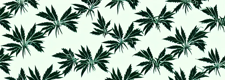 Prompt: pattern with coconuts and marijuana leaves in pastel colours