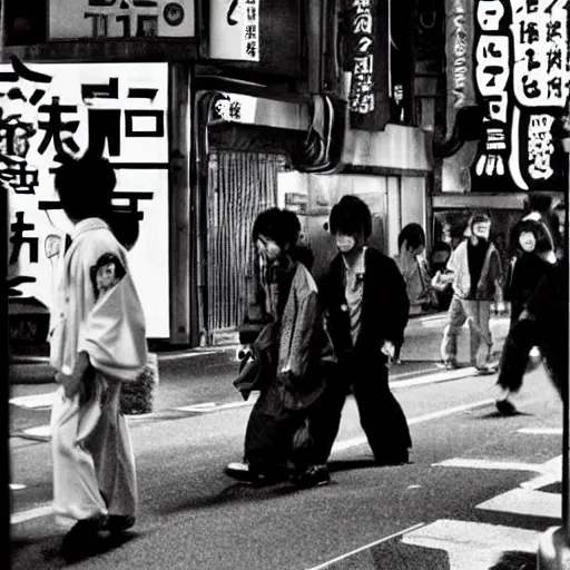 Image similar to photograph of a japanese monster, tokyo street, scary, uncanny