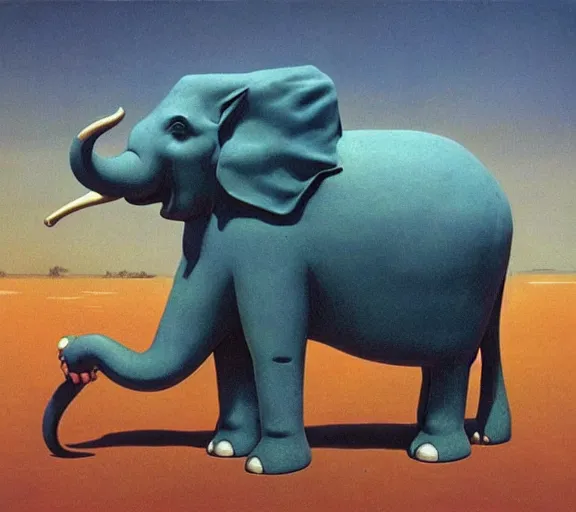 Image similar to ancient psychic tandem war elephant from adventure time by rene magritte, beksinski technique