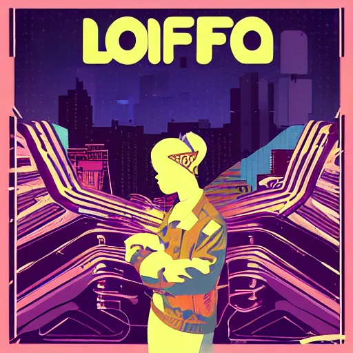 Image similar to lofi vaporwave retro futurism album artwork