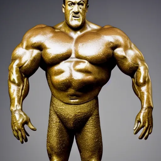 Image similar to a bronze statue of Spongebob Squarepants, extremely muscled , studio lighting