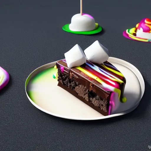 Image similar to a jello chocolate candy lollipop snickers bar icecream cake muffin jaffa marshmallow nougat waffle candy gummy jelly sandwich, volumetric lighting, octane render, unreal engine, 8k, hd, perfect, decadent, highly detailed, stroopwaffel