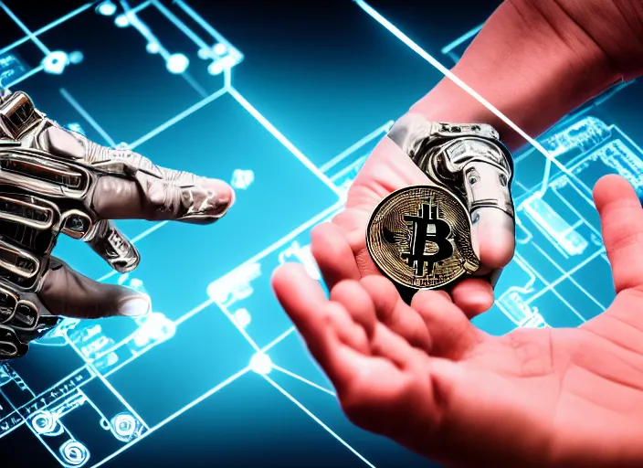 Image similar to mechanical cybernetic hand holds a bitcoin. centered. horror cyberpunk dystopia style. highly detailed 8 k. intricate. nikon d 8 5 0 3 0 0 mm. award winning photography.