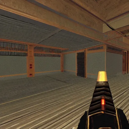 Image similar to japan rendered in the original quake 1 engine