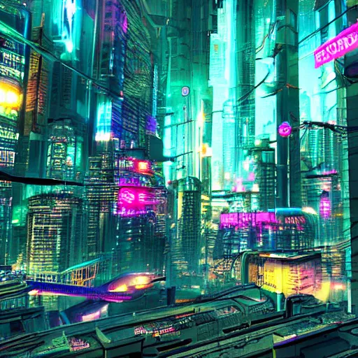 Prompt: cyberpunk city lsd