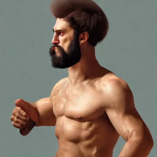 Prompt: 8K Photography from a Male muscled short haired Satyr , goatee, by Jimmy Nelson, Artstation