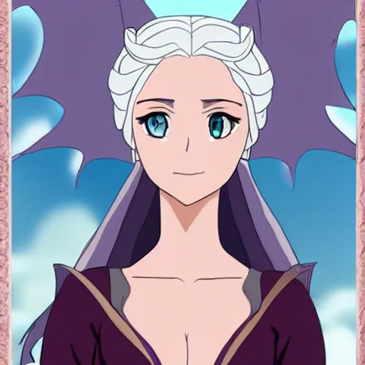 Image similar to Daenerys Targaryen, in style of a anime girl