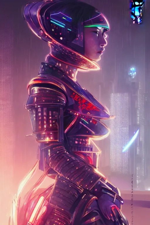 Image similar to portrait futuristic wuxia armor heroine Girl with thunder and fire sparkles and starlight, fighting in future cyberpunk beijing rooftop , ssci-fi, fantasy, intricate, very very beautiful, elegant, human structure, neon light, highly detailed, digital painting, artstation, concept art, smooth, sharp focus, illustration, art by tian zi and WLOP and alphonse mucha