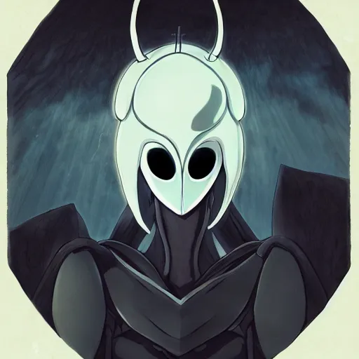 Image similar to portrait of hollow knight, anime fantasy illustration by tomoyuki yamasaki, kyoto studio, madhouse, ufotable, trending on artstation