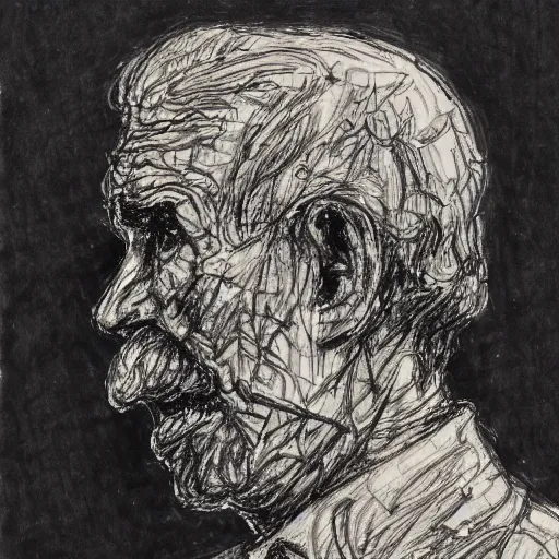 Prompt: a realistic yet scraggly portrait sketch of the side profile of a stern and sophisticated the engineer, trending on artstation, intricate details, in the style of frank auerbach, in the style of sergio aragones, in the style of martin ansin, in the style of david aja, in the style of mattias adolfsson