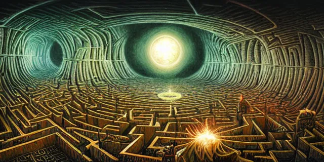 Image similar to maze labyrinth nebulapunk by dan seagrave