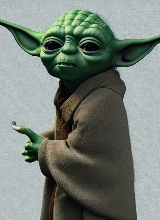 Image similar to a Yoda singing, flowing hair in the style of pixar animation, full body shot, viewed from bellow, award winning, hyper detailed, studio lighting, artstation, octane renderer, unreal engine