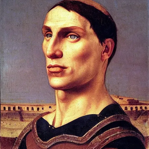 Image similar to Jerma985 in Ancient Rome, detailed, highly detailed, heroic, epic, complex, very detailed, realistic, HD quality, 8k resolution, body and headshot, Oil Painting, Italian Renaissance Painting of Jerma985, Italian Renaissance Painting Style, Renaissance Painting Style, Painting, Trending on Artstation