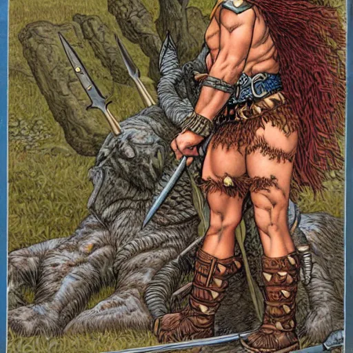 Image similar to barbarian warrior by Larry Elmore