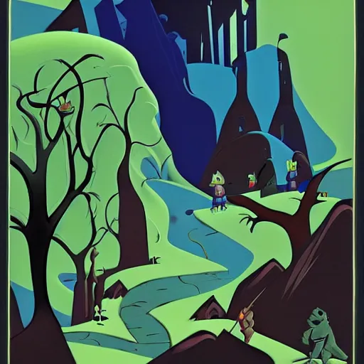 Image similar to dungeons, animated film, stylised, illustration, by eyvind earle, scott wills, genndy tartakovski