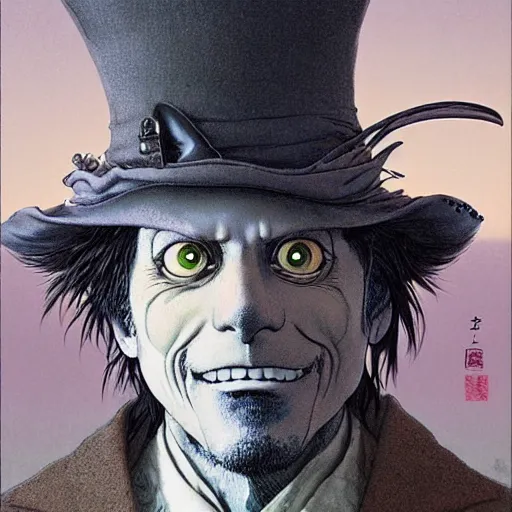 Image similar to Lofi informal portrait Ghibli style by Yoshitaka Amano and Wayne Barlowe and Ed Binkley and The Madhatter